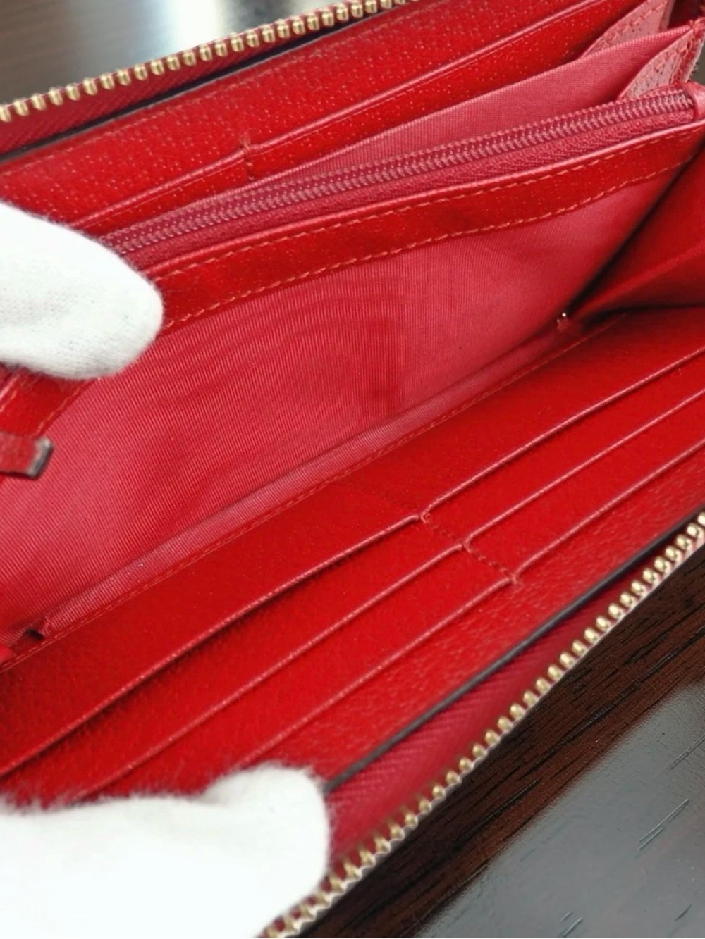 GUCCI Sylvie Stripe Signature Zip Around Wallet 😍❤️🔥 - Picture 11 of 16